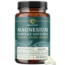 Triple Magnesium Softgels | Citrate, Malate, & Oxide | Highly Absorbable Magnesium Supplement for Digestion, Calm, Leg Cramps, & Sleep Support | 300mg Complex | Easy to Swallow Soft Gels | 60 Count