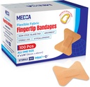 Flexible Fabric Bandages - Flex Fabric Adhesive Bandages Finger-Tip Care and to Protect Wounds from Infection - (100 Count Box)