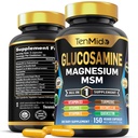 Glucosamine MSM Supplement for Men and Women - 11in1 Formula - Combine with Magnesium, Turmeric, Boswellia, Quercetin, Burdock Root, and More | Joint & Mobility Support - 150 Capsules