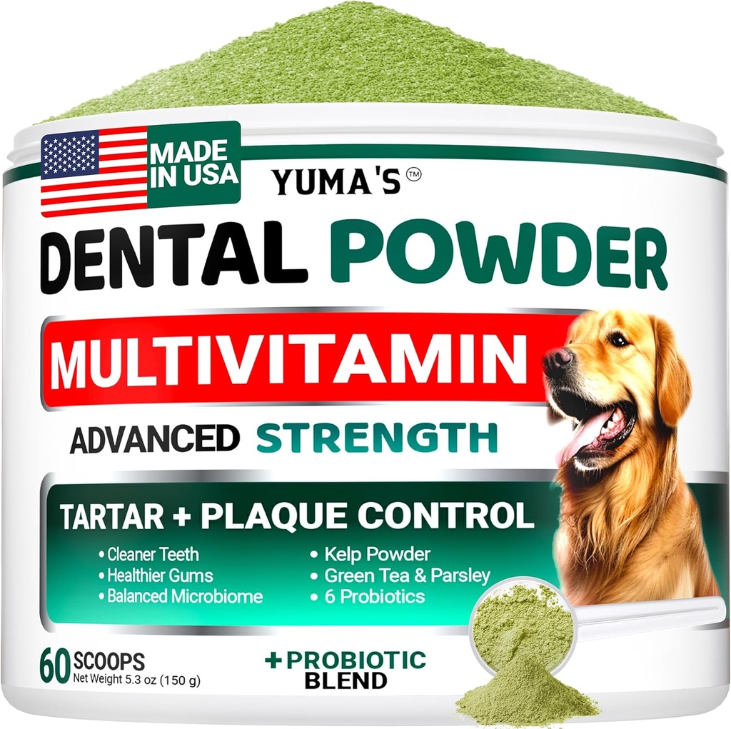 Avanceret hund tandpulver, ånde frisker med Multivitamin, hund tandrensning, dårlig ånde & tartar og Plaque Off Remover for hunde Probiotika lab co, Pet Oral Care - Vitaminer og kosttilskud