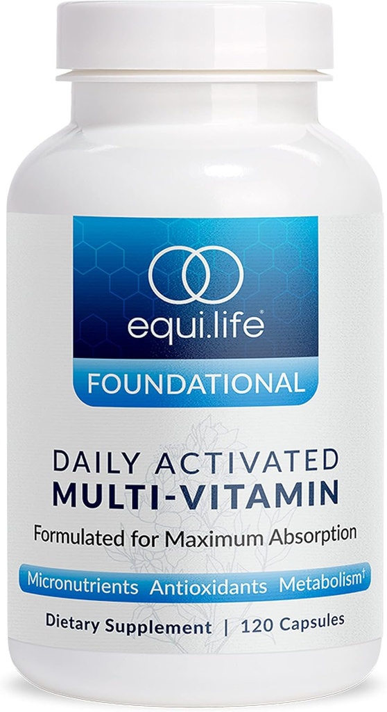 Equilife Daily Activated Multivitamin, 21 Essential Nutrients with B Complex, Antioxidant Formula for General Wellness, Gluten-Free, Non-GMO, 120 капсул