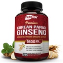 NutriFlair Korean Red Panax Ginseng 1600mg – 120 Vegan Capsules | 5% Ginsenosides | Non-GMO, Gluten-Free | Natural Energy & Focus Support | Made in USA