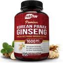 NutriFlair Koreansk Rød Panax Ginseng 1600mg - 120 Veganske Kapsler