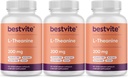 BESTVITE L- Theanine 200mg(360 蔬菜卡普尔)(120 x 3) - 无 Stearates - Vegan - 非 GMO - Gluten Free