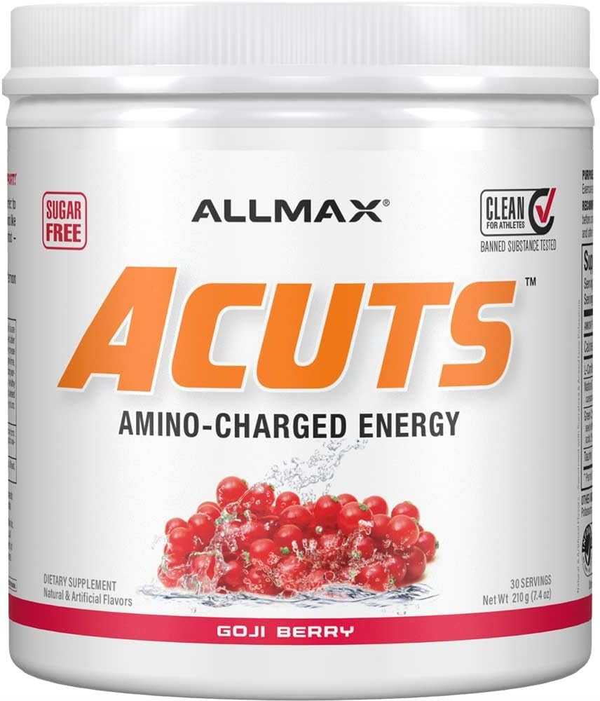 ALLMAX Nutrition Aminocuts (ACUTS), Amino-Charged Energy Drink met Taurine, L-Carnitine, Green Coffee Bean Extract, Goji Berry Martini, 30 Servers