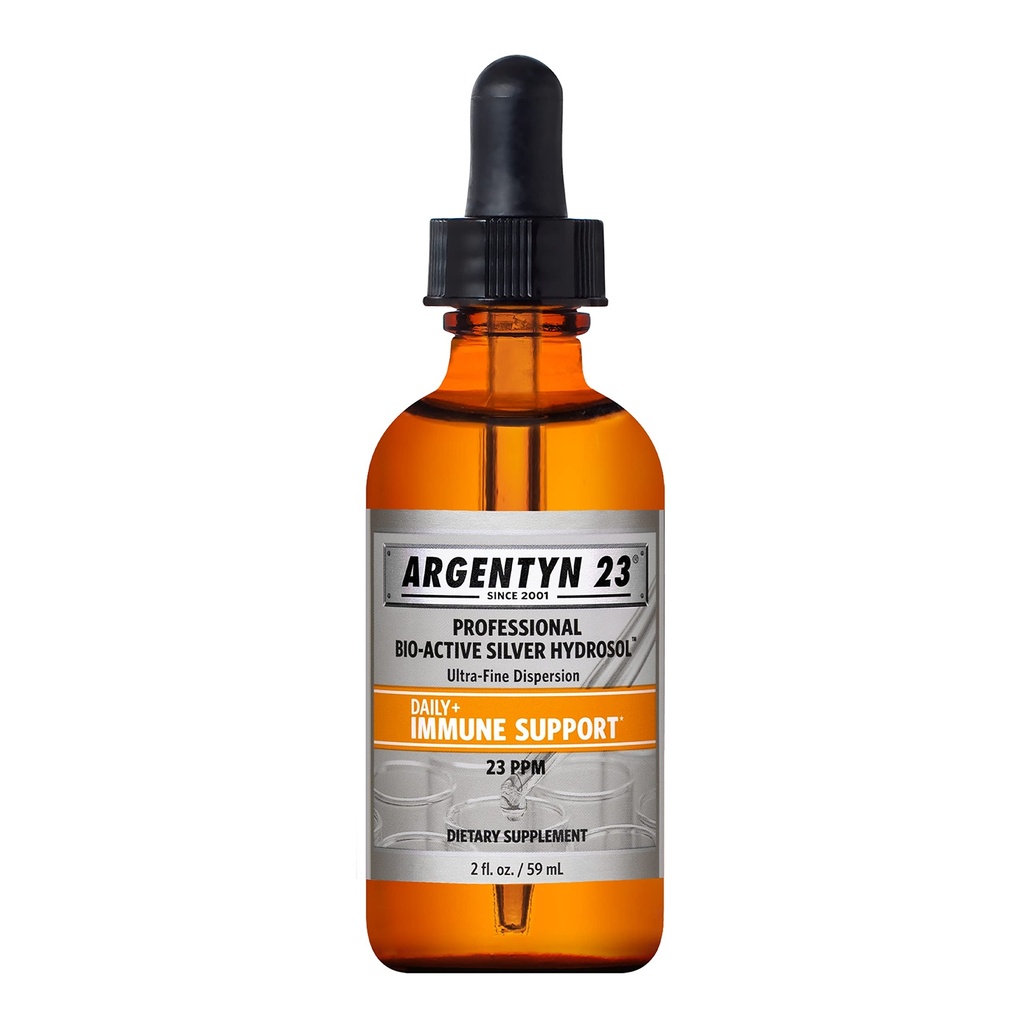 Argentyn 23 Professional Immune Support - Colloidal Silver, Bio-Active Silver Hydrosol, 23 ppm, Liquid Dropper, 2 Fl Oz (59 mL)