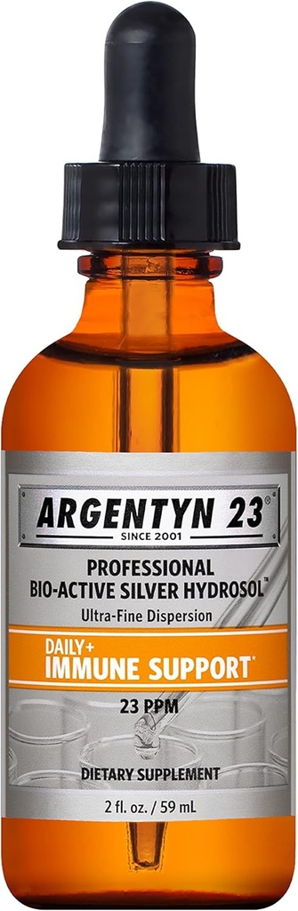 Argentyn 23 Professional Immune Support - Colloidal Silver, Bioaktív Silver Hydrosol, 23 ppm, Folyékony cseppentő, 2 Fl Oz (59 ml)
