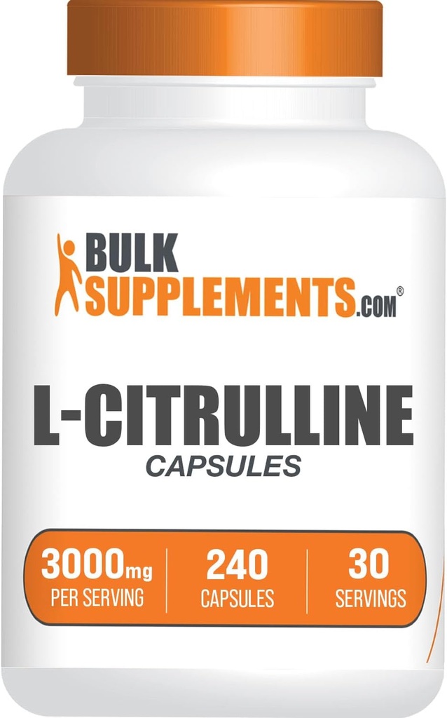 BulkSupplements.com L- Citrulline Kapsle - Doplněk k Citrulline, L- Citrulline 3000mg Kapsle - Citrulline Pills, Gluten Free - 8 Kapsle per Serving, 240 Kapsle (Balení po 1)