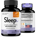 Sandhu's Sleep 60 Capsules – Supplément d'aide au sommeil non-habitant 5-en-1 avec Melatonine, Magnésium, GABA, L-Theanine et 5-HTP