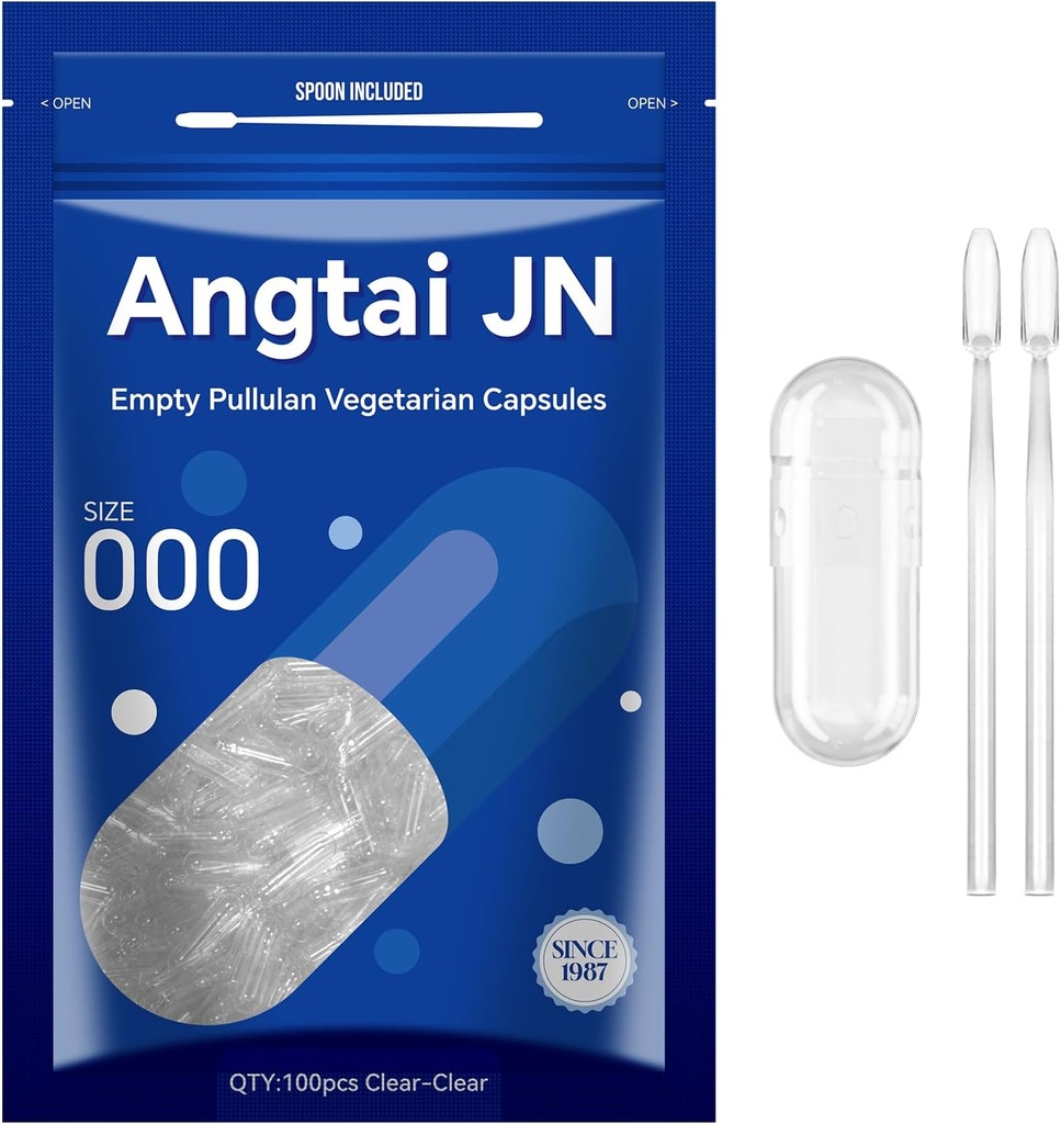 空盖子大小 000 - 清空可填充 Vegan Capsules( 100 个计数) 大小 000 空pullan Capsules 带有两个微实验室螺旋桨, - Veggie Capsules 空盖子,用于 DIY your Own 补充