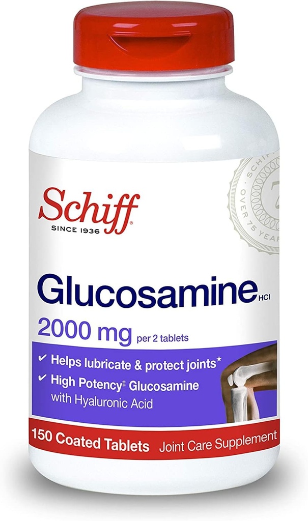 Schiff Glucosamine 2000mg Hyaluronic Acid-ekin (4ko paketea)