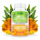 Parker Naturals Wild Lettuce Extract & California Poppy Seed Supplement, 2 Way Premium Strength Herbal Supplement for Healthy Sleep & Relief Support, 120 Capsules