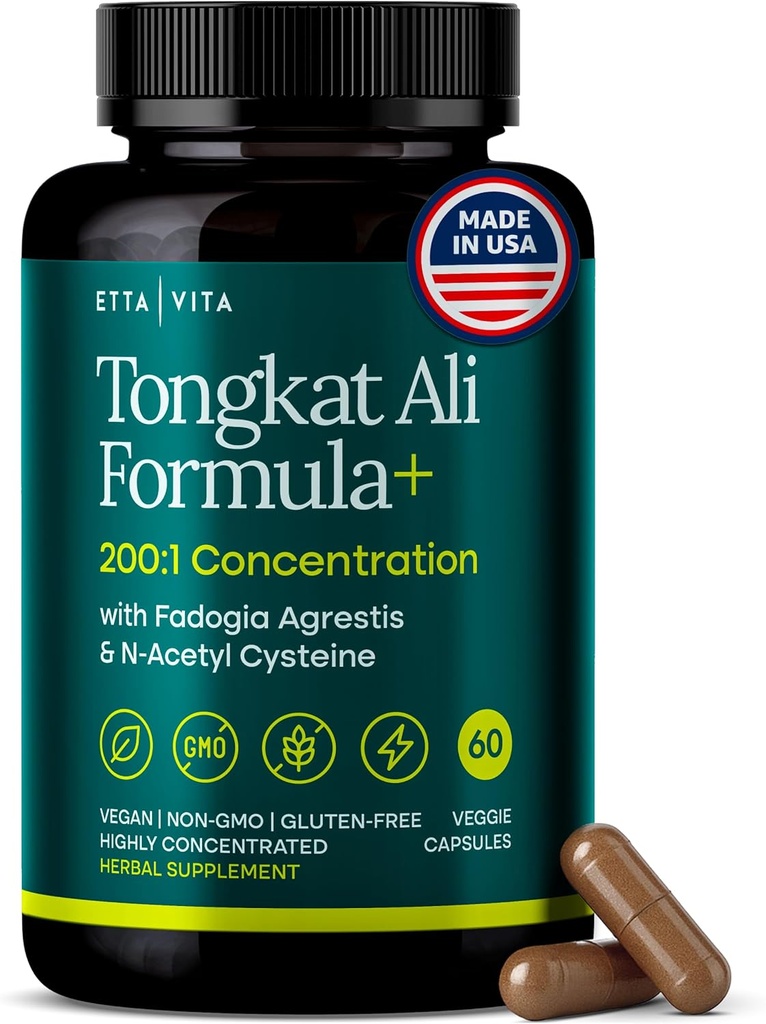 Potent Longjack - Tongkat Ali & Fadogia Agrestis dodatek pro muže & Womens Energy, T podpora, Lean Muscle Growth & Recovery, Hormonální bilance, Pre- cvičení s Vegan NAC Játra Detox & Cleanse