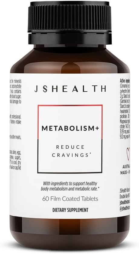 JSHealth Vitamins, Metabolismo + Fórmula, Soporte saudable de enerxía natural, Suplemento de mantemento de metabolismo (60 cápsulas)