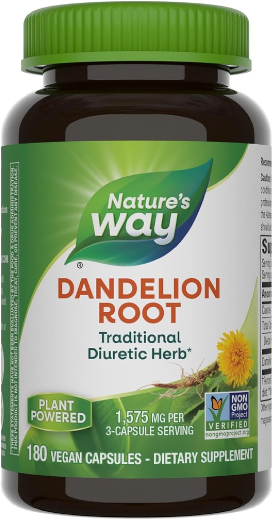 Nature's Way Dandelion Root, Traditional Diuretic Herb*, Geleneksel olarak Soothe Digestive Upset*, Vegan, 180 Capsules (Pazar Mayıs Vary) için kullanıldı.