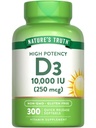 Nature's Truth Vitamin D3 10000 IU Softgels | 300 Count | Extra Strength | Non-GMO & Gluten Free Supplement