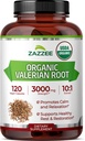 Zazzee USDA Organic Valerian Root 10:1 Extract, 3000 mg Strength, 120 Vegan Capsules, 4 Month Supply, Valeriana officinalis, 10X Potency, 100% Vegetarian, All-Natural, Non-GMO, Made in The USA