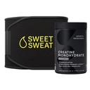 Sports Research® Training Performance Pack - Creatine Monohydrate and Sweet Sweat Waist Trimmer (Black/Yellow, Medium)