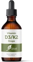 Ultra6 Nutrition Vitamina D e K2 Drops - Vitamina D3 Líquida com Suplementos K2 para Adultos - Fácil de Tomar, Flavor-Free, Altamente Absorvível VIT D3 e K2 Suplementos, Made in USA (30 ml)
