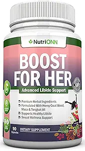 Boost For Her Libido Booster For Women – Activates & Enhances Libido - Mood & Desire Boost - Non-GMO - All Natural Herbal Aphrodisiac - With Horny Goat Weed, Maca, Tongkat Ali & Tribulus - 90 Capsules