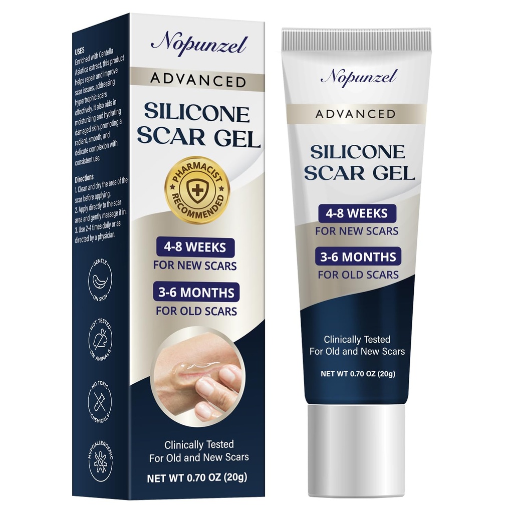 Silicone Scar Gel: Silicone Gel for Scars - שיפור המראה של סקרים ישנים וחדשים - כיתה רפואית סיליקון - Advanced Scar Gel - Scalds - ניתוח - פציעות - Stitches - Burns - 20g