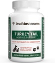 Real Mushrooms Turkey Tail Capsules for Pets -Cat Probiotics & Dog Vitamins - Organic Mushroom Supplement för hundar och katter - Stöder Daglig balans och välbefinnande icke-GMO, 90 ct