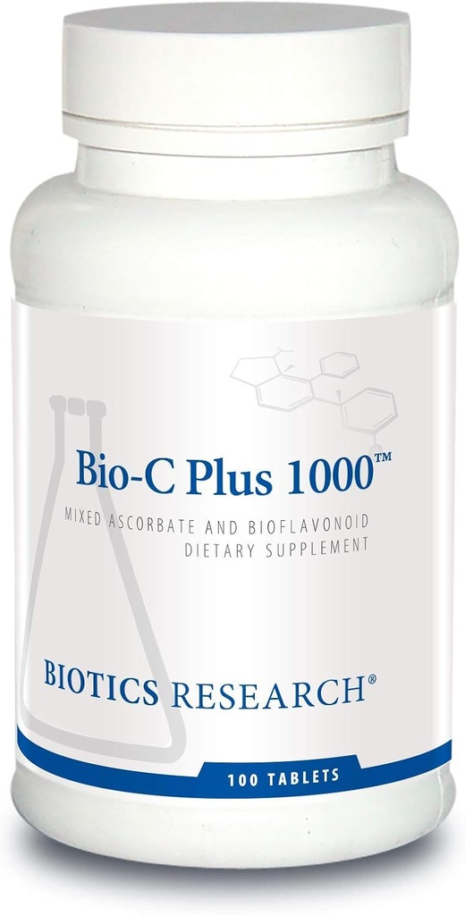 Biotika Research Bio C Plus 1000 Antioksidan, Potensi Tinggi, Bioflavonoid, Mendukung Respon Imune Sehat, Builds Collagen, Sehat Skin, Kartir dan Gabungan Dukungan 100 Tablet