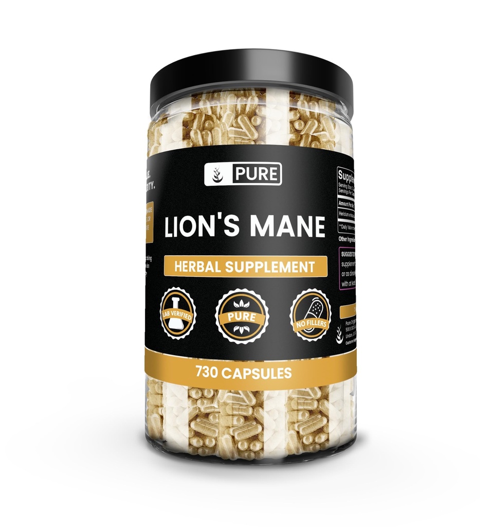 PURE ORIGINAL INGREDIENTS Lion's Mane (730 Capsules) No Magnesium or Rice Fillers, Always Pure, Lab Verified