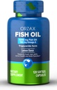 ORZAX Omega 3 鱼油 1200 mg - EPA DHA Omega 3 补充 - 促进心、眼、联合、神经、免疫、脑和血液健康 - Burpless & Lemon Flavored - 非GMO - 120 软胶 - 60天供应