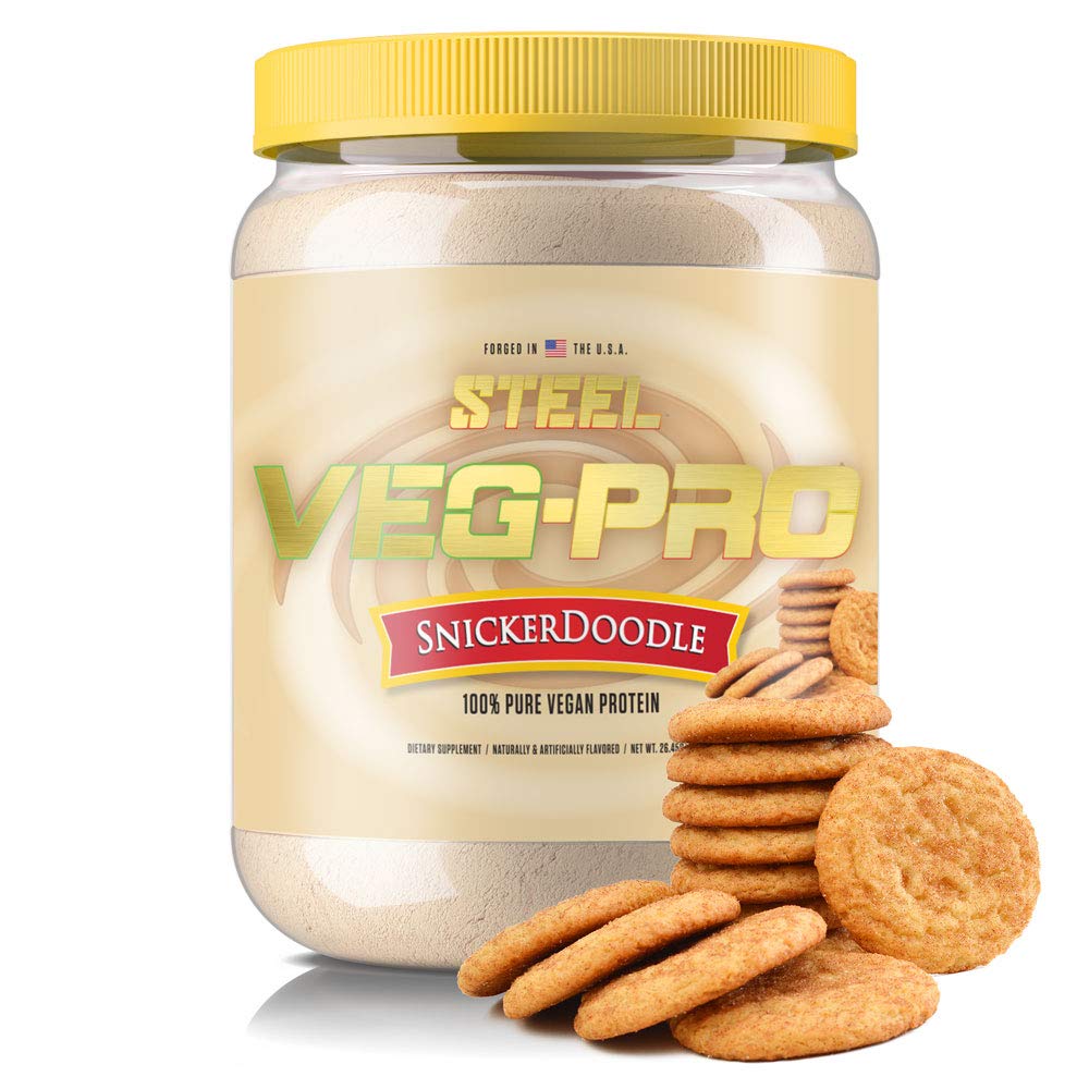 Steel Supplements Veg-PRO | Vegan Protein Powder, Snickerdoodle | 25 Servings (1.65lbs) | Protein Powder with BCAA Amino Acid | Gluten Free | Non Dairy | Low Carb Formula