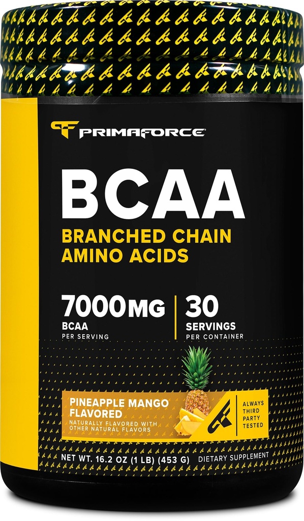 Primaforce BCAA Powder (Pineapple Mango) 30 Servings Per Container - 2:1:1 BCAAs, Post-Workout Recovery Drink with Amino Acids and Real Salt for Men & Women