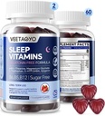 Melatonin Free 5-HTP GABA Дополнение Gummies for Adults & Kids 12+ с L-Theanine, Magnesium Glycinate, L-Tryptophan, Apigenin - Sugar Free, Strawberry Flavor, Vegan, 120 Count