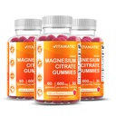 Vitamatic Magnesium Gummies 600mg per Serving – 60 Vegan Gummies – Relaxation, Muscle, Bone & Energy Support – 3 Pack