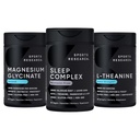 Sports Research® De-Stress & Sleep Bundle - Melatonin-Free Sleep Complex, Double Strength L-Theanine Supplement and 160 mg Chelated Magnesium Glycinate for Focus, Relaxation & Sleep Support