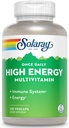 L'alta energia de SOLARAY Multivitamin, No Iron, 1/Day, fórmula de la malaltia del temps, menjar complet i base 120 ViegCaps