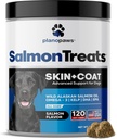Olio di salmone dell'Alaska selvatico per cani - Supplemento di pelle del cane e cappotto - Rilievo di spargimento & Itch per cani - Omega 3 Fish Oil per cani chews - 120 Dog Allergy Chews - Supplemento di spargimento del cane - Vitamine del cane