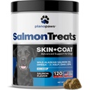 Salmon Oil for Dogs 120 Ct - Skin and Coat Supplement, Itch and Shedding | Omega 3 Fish Oil Chews with EPA DHA, Allergy Relief, Wild Alaskan, Made in USA, All Breeds Ages, Joint Heart Health