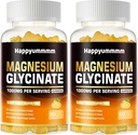 Magnesium Glycinát Gummies 1000mg - Bezcukerný hořčík doplněk draslíku s vitaminem D, B6, CoQ10 pro klidnou náladu a podporu spánku - 120 Orange Gummies.