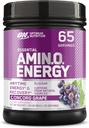 Оптимално хранене Amino Energy - Pre Тренировка със зелен чай, BCAA, Аминокиселини, Keto Friendly, Green Coffee Extract, Energy Powder - Конкорд Грозде, 65 Сервиз (Packaging May Vary)