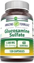 Amazing Formulas Glucosamine Sulfate Təhlükəsiz və ya 1500 Mg Xidmət üçün - 120 Kapsüller / Qeyri-GMO / Gluten-Free / ABŞ