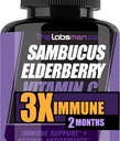 Sambucus Elderberry Immune Support Supplement/Daily Immune Boosters for Adults, Season Change w/Elderberry Vitamin C & Zink Support Respiratory Health & Increase Antioxidant (60 Count (Pack of 1))