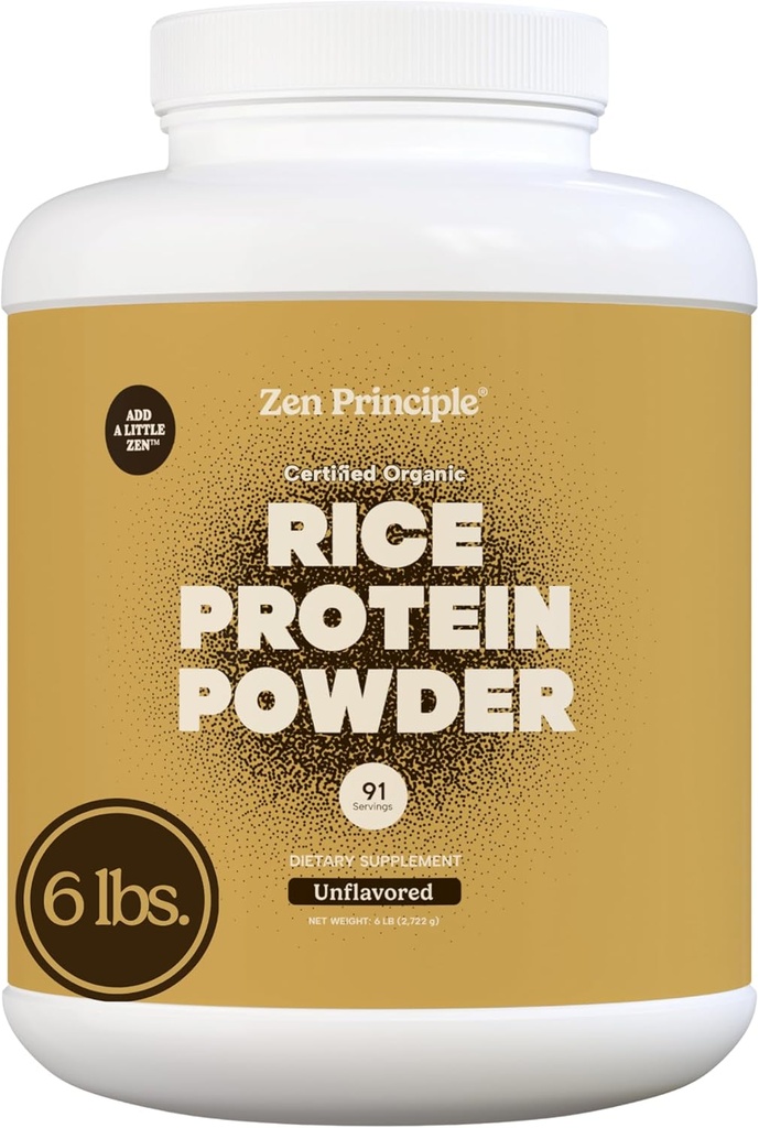 Zen periaate Organic Brown Rice Protein 6 LB. USDA Certified Organic. Mautonta. Ei-GMO. Vegaani.