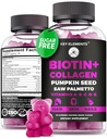 Hair Skin and Nails 10000mcg Biotin Gummies & Collagen Gummies - Biotin Vitamins for Hair Growth Pumpkin Seed Oil, Saw Palmetto Extract & Vitamins A B6 C D E - Biotin and Collagen Supplements