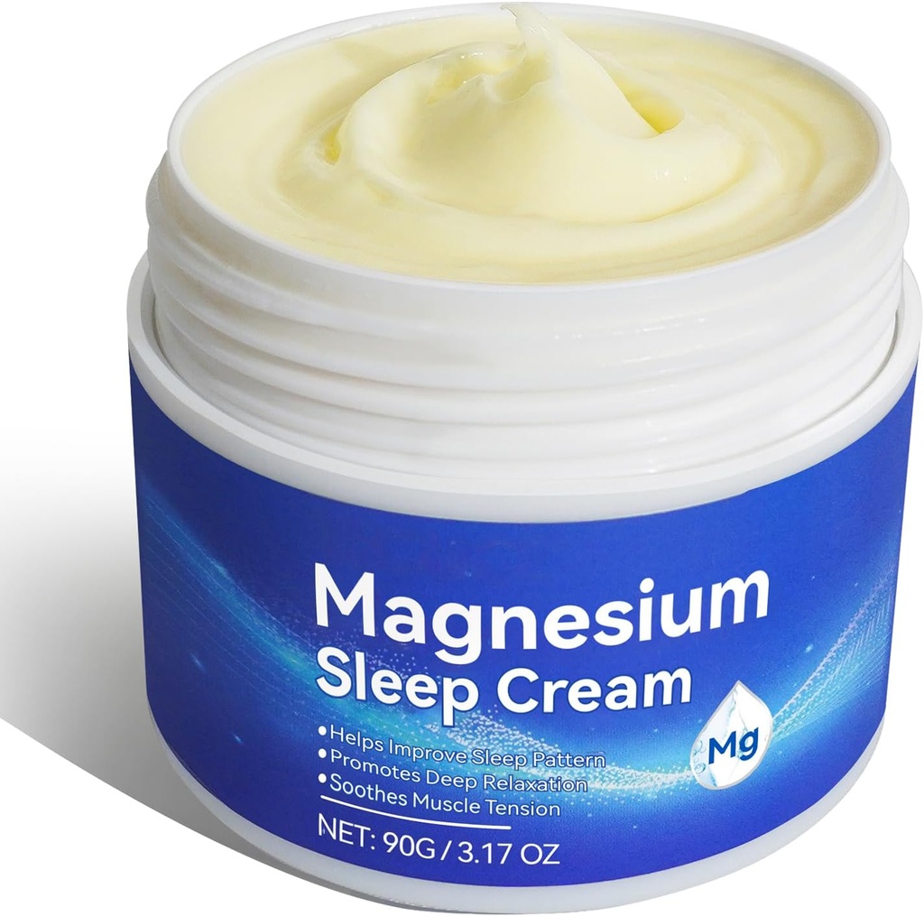 Magnesium Cream, Magnesium Oil, Magnesium Cream for Sleep, Feet, Soothes Muscle Tension, Magnesium Lotion for Relaxation, 3.17oz