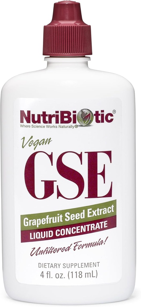 NutriBiotic – GSE, 4 Oz Liquid | The Original Grapetre Seed Extract Premium Temp with Bioflavonoids | Vegan, Gluten Free, Non-GMO