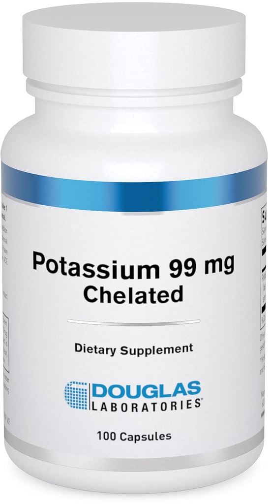 Douglas Laboratories Potassium 99 mg Chelated | Supports Nerve Impulses, Skeletal Muscle Function, and Already Normal Blood Pressure* | 100 Capsules