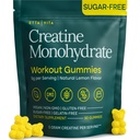 Sugar-Free Creatine Monohydrate Gummies 5gram per Serving, Potent Creatine Gummies for Women & Men, Supplement for Muscle Support, Cellular Energy & Cognitive Function [Lemon Drops Candy Flavor