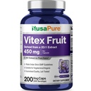 NusaPure Vitex Chasteberry Capsules, 450 mg, 200 Veg Capsules (Non-GMO, Vegan)