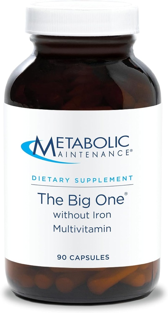 Metabolická údržba Big One - raz denne bez železa Multivitamínové minerálne doplnky - folát, B vitamíny, biotín, antioxidanty + vitamín K, imunitná podpora Nutrienty Vitamín A + C (90 kapsúl)