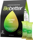 Bebetter Organic Electrolytes Toz Packets | Daily Electrolyte İçki Mix | Organic Coconut Water | No Steel Flavors | Sugar Free Hydration Packets | Non-GMO | 22 Sticks Pack (Coconut və Lime)
